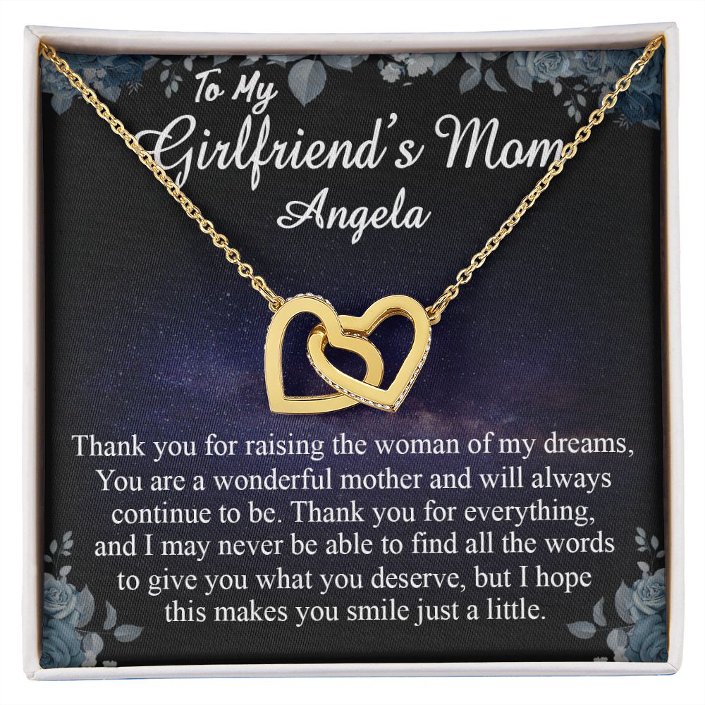 To My Girlfriends Mom Gift Mother's Day Gift for Girlfriend's Mom Necklace Gift Angela Interlocking Hearts Necklace