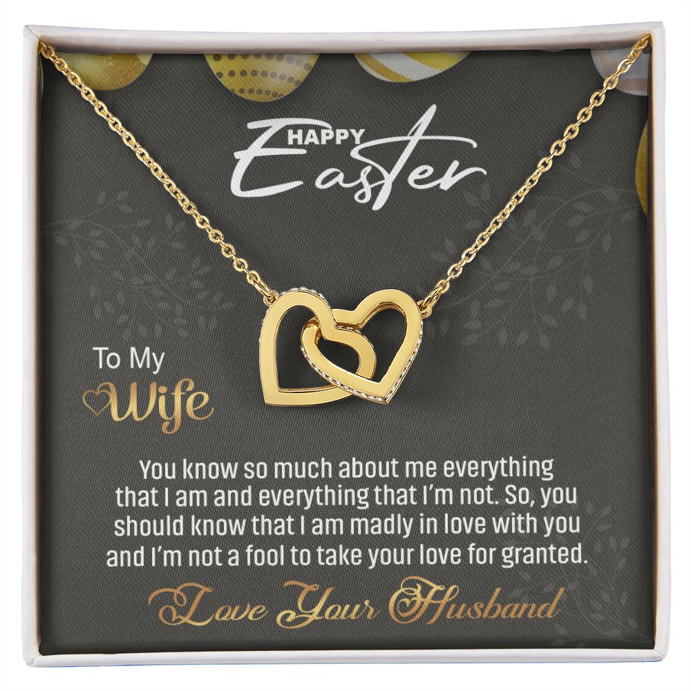 To my Wife Love Knot Necklace, Easter Gift for Wife Necklace, Easter Necklace Interlocking Hearts Necklace