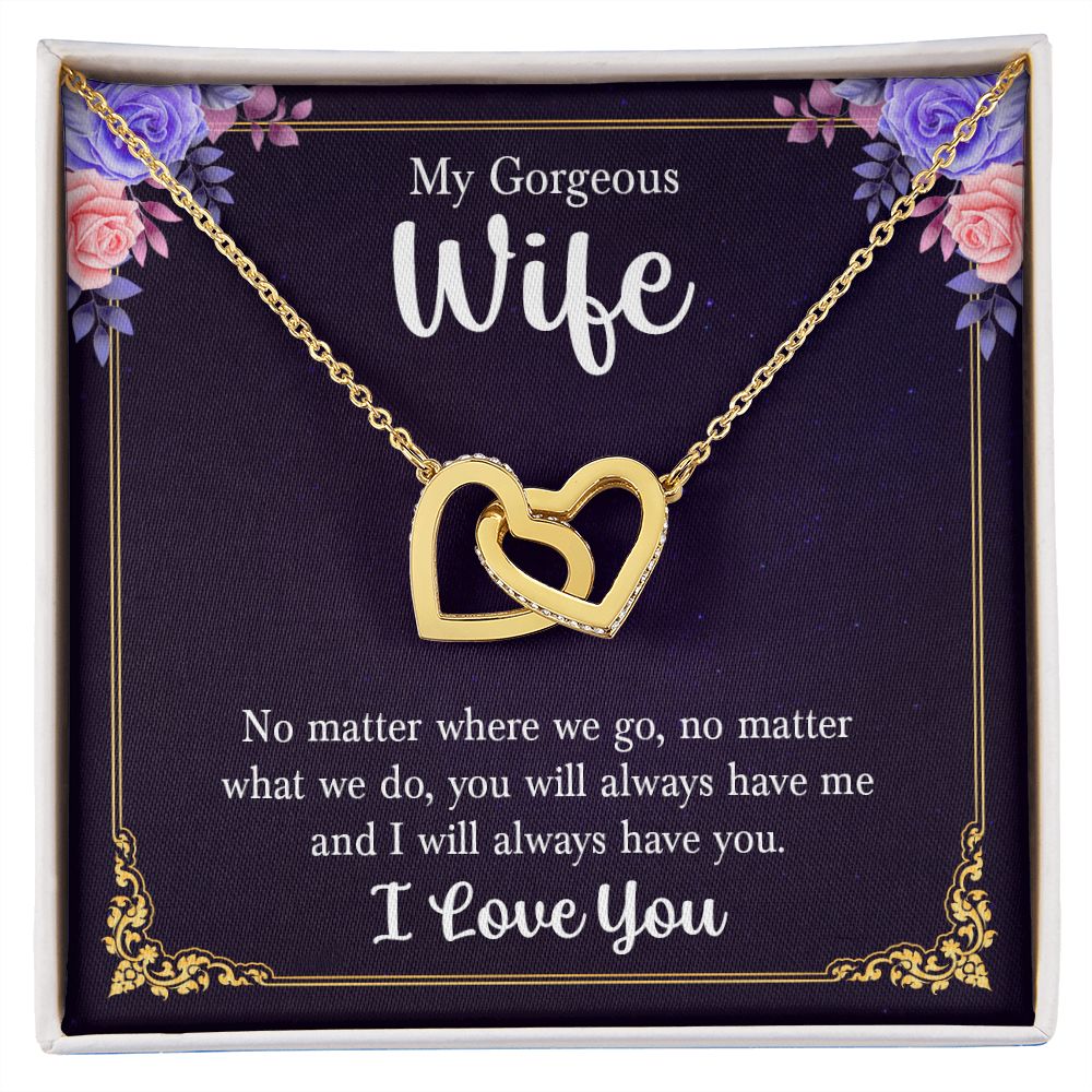 Birthday Gifts For Wife, Necklace Gifts For Wife From Husband, To My Wife Jewelry For Women , To My Wife Necklace  from Husband Wedding Anniversary Present For Wife, Beautiful Wife Jewelry Christmas15 Interlocking Hearts Necklace