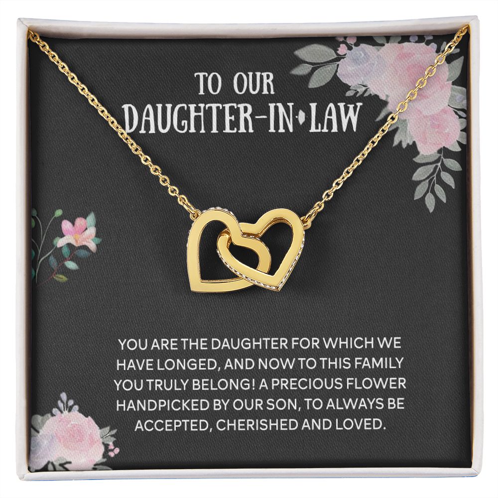 To Our Daughter-in-law Necklace from Mother-in-law Daughter-in-law Birthday Gift Interlocking Hearts Necklace