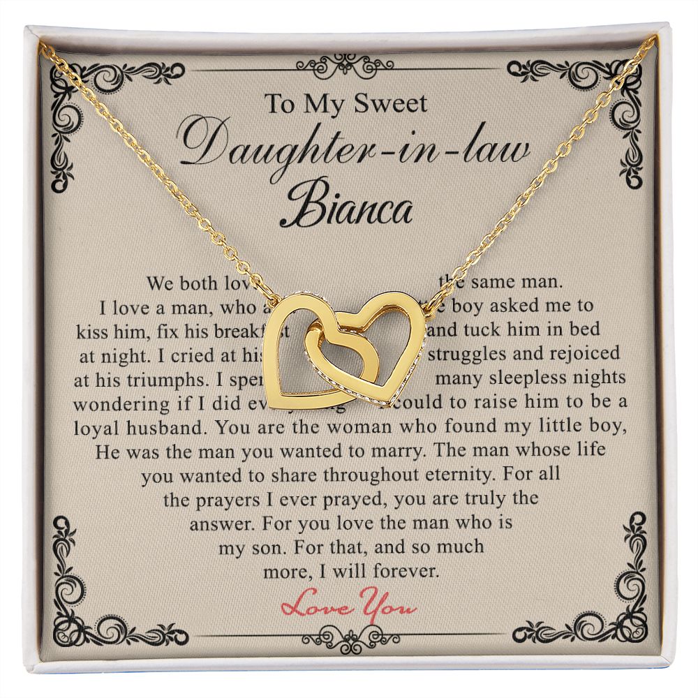 Daughter In Law Gifts Ideas, Daughter In Law Necklace, Gifts For Future Daughter In Law, Daughter In Law Birthday Gifts, Daughter-in-law Gifts From Mother In Law, Birthday Gifts For Daughter4 Interlocking Hearts Necklace