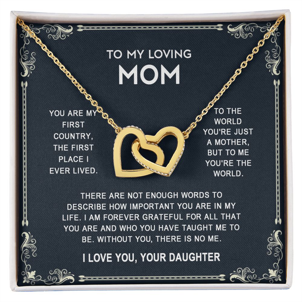 To My Mom Necklace, Gift For Mom, Mother's Day Gift from Daughter, Mom Jewelry Gift for Mothers Day, Birthday Gift for Mother, Moms Gift from Daughter Son, Necklace for Mom Mother 14 Interlocking Hearts Necklace