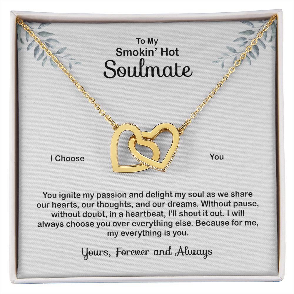 To My Soulmate Necklace for Women Birthday Valentines Day Jewelry Gifts For My Wife with Message Card Box Personalized Gift Present Pendant for Future Wife Soulmate Girlfriend Love 4 Interlocking Hearts Necklace