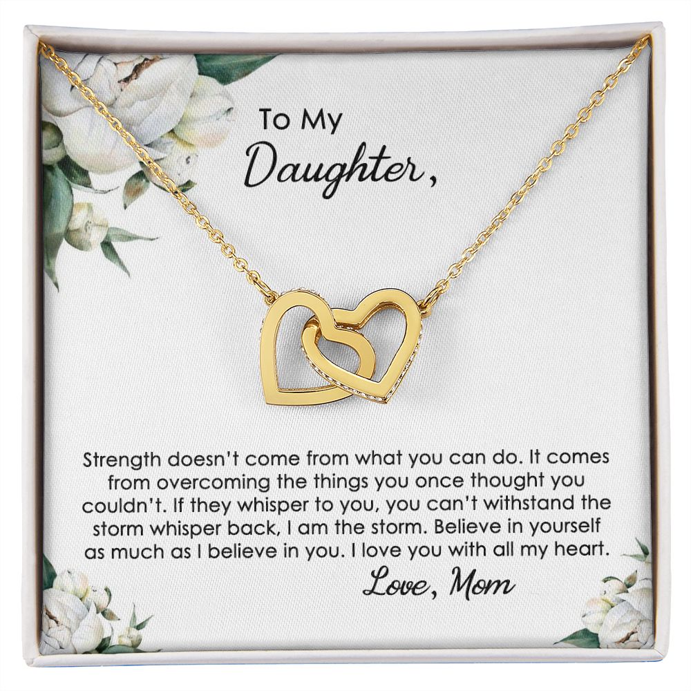 Mother Daughter Gift Ideas, To My Daughter Gift Necklace from Mom, Jewelry Pendant Present for Daughter, Birthday Christmas Gift Graduation Gifts for Daughters, Mother and Daughter Necklace 2140 Interlocking Hearts Necklace