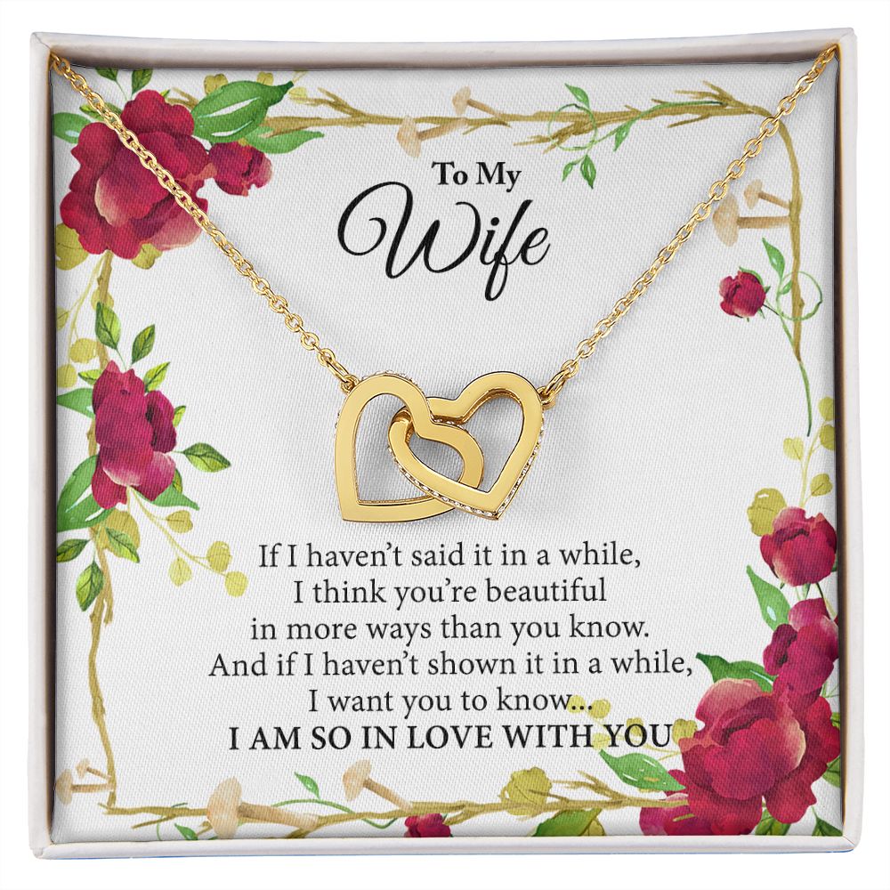 Birthday Gifts For Wife, Necklace Gifts For Wife From Husband, To My Wife Jewelry For Women , To My Wife Necklace  from Husband Wedding Anniversary Present For Wife, Beautiful Wife Jewelry Christmas19 Interlocking Hearts Necklace