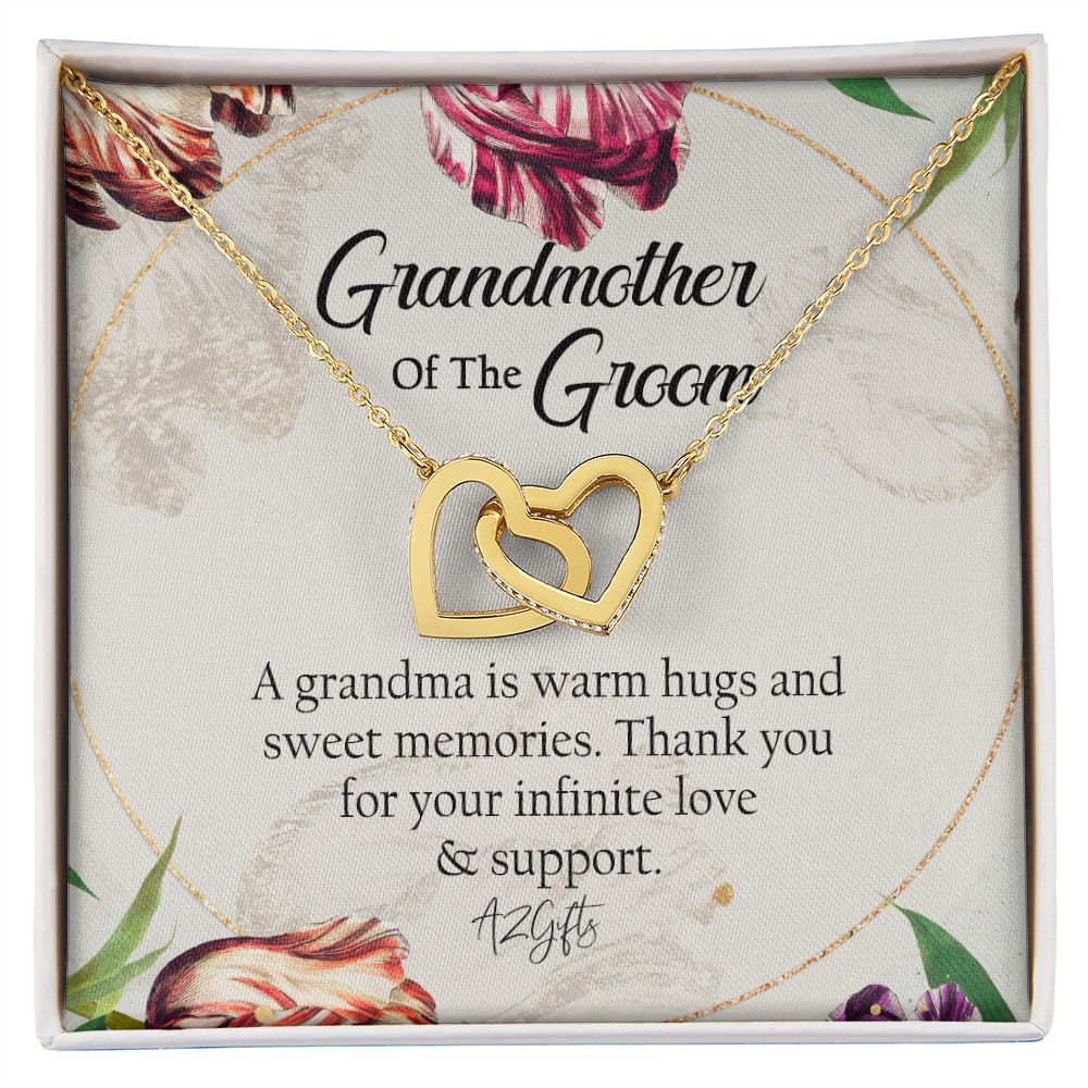 To My Grandmother Necklace, Gift for Grandmother Necklace, Mothers Day Gift For Grandma Nana, Grandma Jewelry From Grandchildren GrandKids , Jewelry Box Gift For Grandma Grandmother1 Interlocking Hearts Necklace