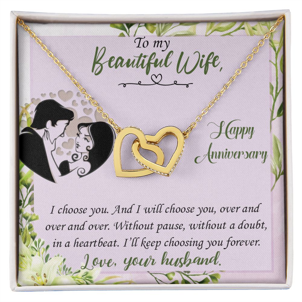 To My Beautiful Wife Necklace, Wedding Anniversary Jewelry For Women, Necklace For Wife from Husband, Gifts For Wife Birthday Gifts Necklace, Jewelry With Message Card In A Gift Box