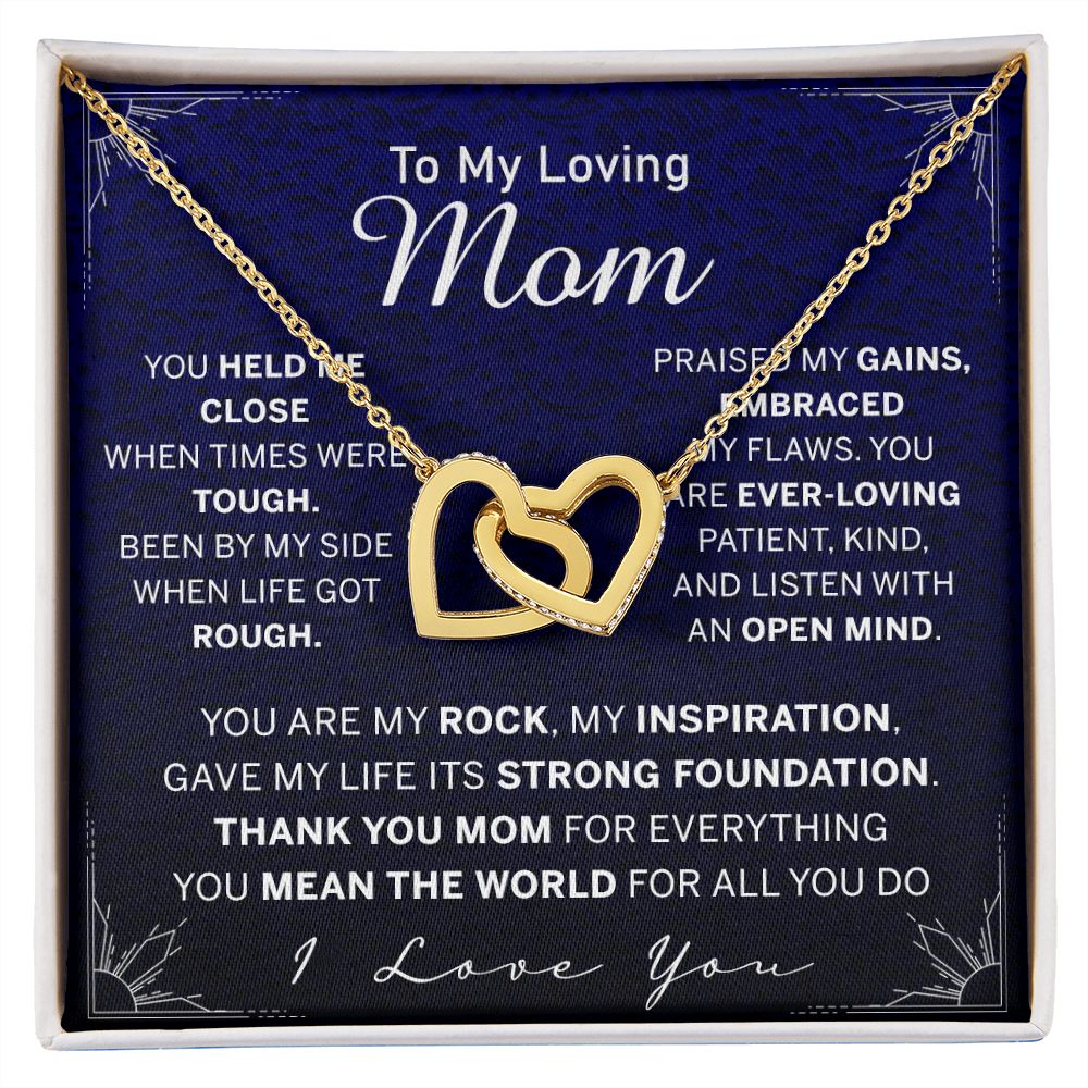 To My Mom Necklace, Gift For Mom, Mother's Day Gift from Daughter, Mom Jewelry Gift for Mothers Day, Birthday Gift for Mother, Moms Gift from Daughter Son, Necklace for Mom Mother Interlocking Hearts Necklace