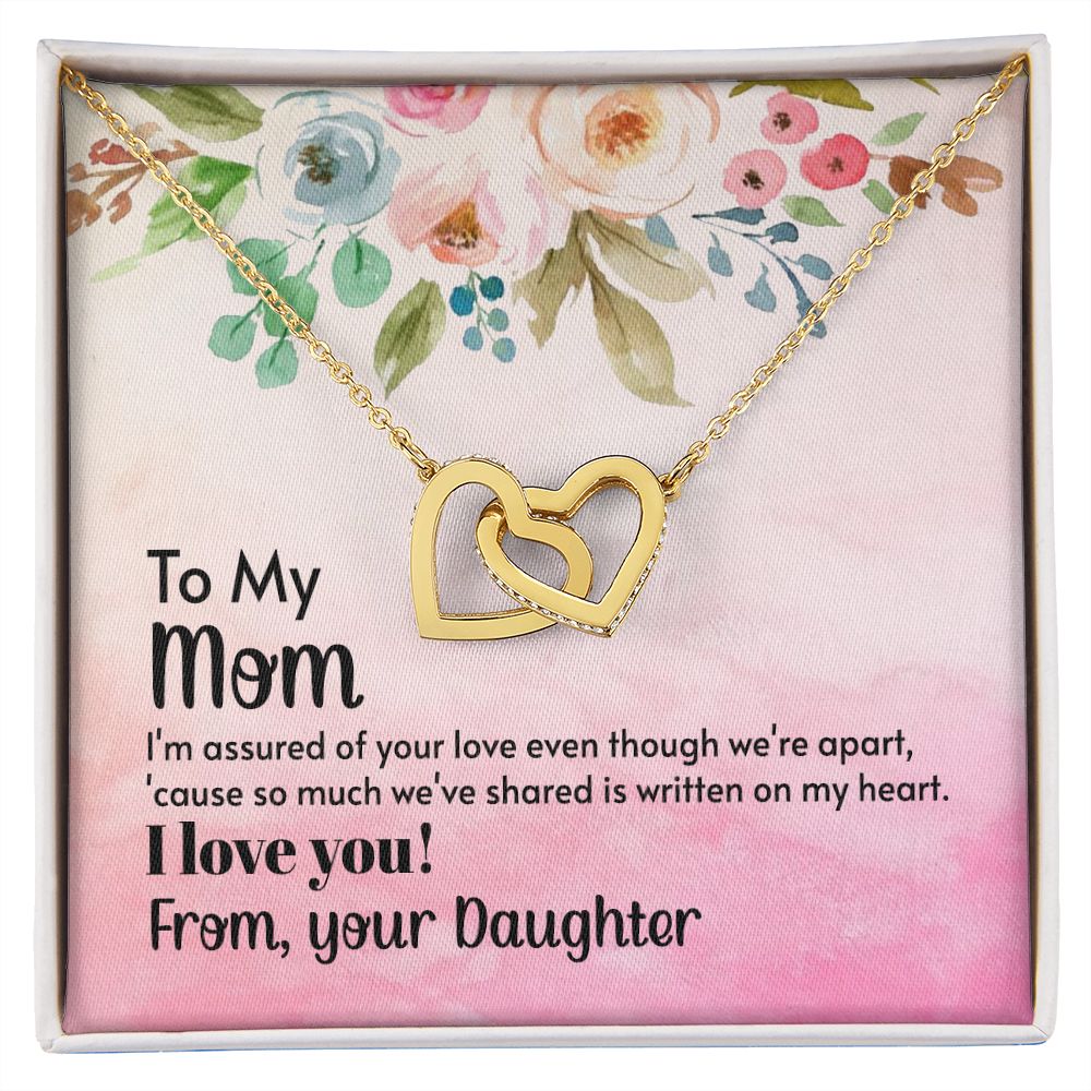 To My Mom Necklace, Gift For Mom, Mother's Day Gift from Daughter, Mom Jewelry Gift for Mothers Day, Birthday Gift for Mother, Moms Gift from Daughter Son, Necklace for Mom Mother 21 Interlocking Hearts Necklace
