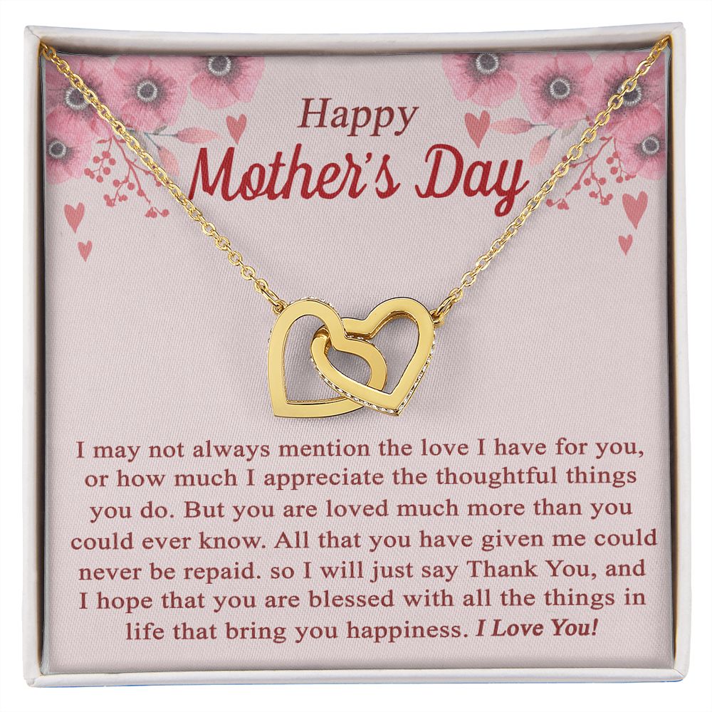 vTo My Mom Angel Mother Necklace Pendant Gift From Daughter Or Son With Message Card Gift For Mom Interlocking Hearts Necklace