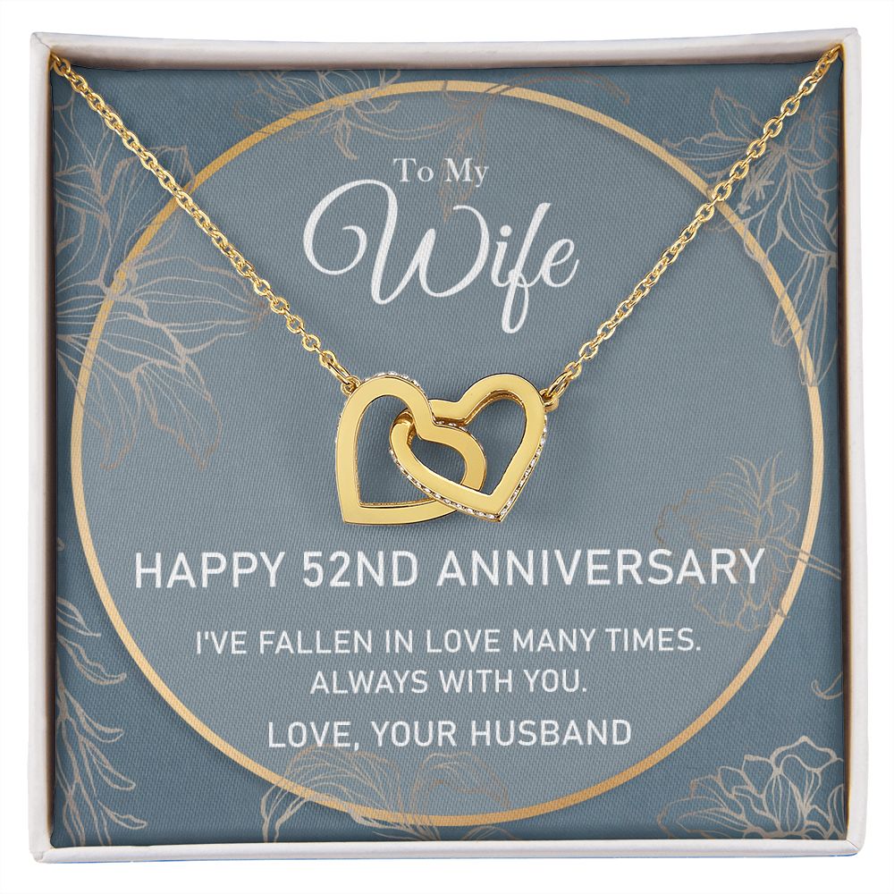 To My Wife Necklace from Husband, Personalized Necklace for Women, Luxury Necklace for Wife from Man Men, Wedding Anniversary Present For Wife, Beautiful Wife Jewelry Christmas Birthday Gifts For Wife5 Interlocking Hearts Necklace