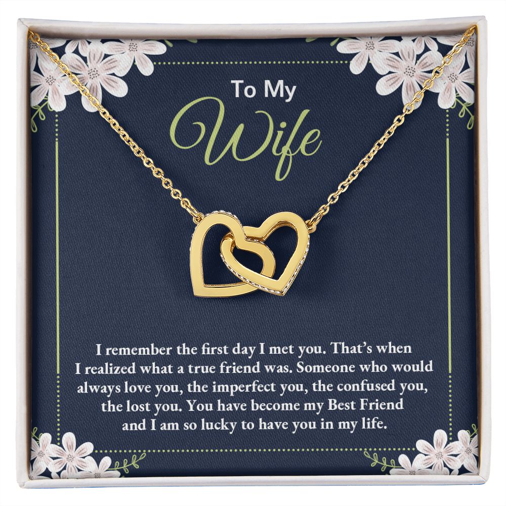To My Wife Necklace Gift Alluring Beauty Necklace Birthday Gifts for Daughter 175146937086 Interlocking Hearts Necklace