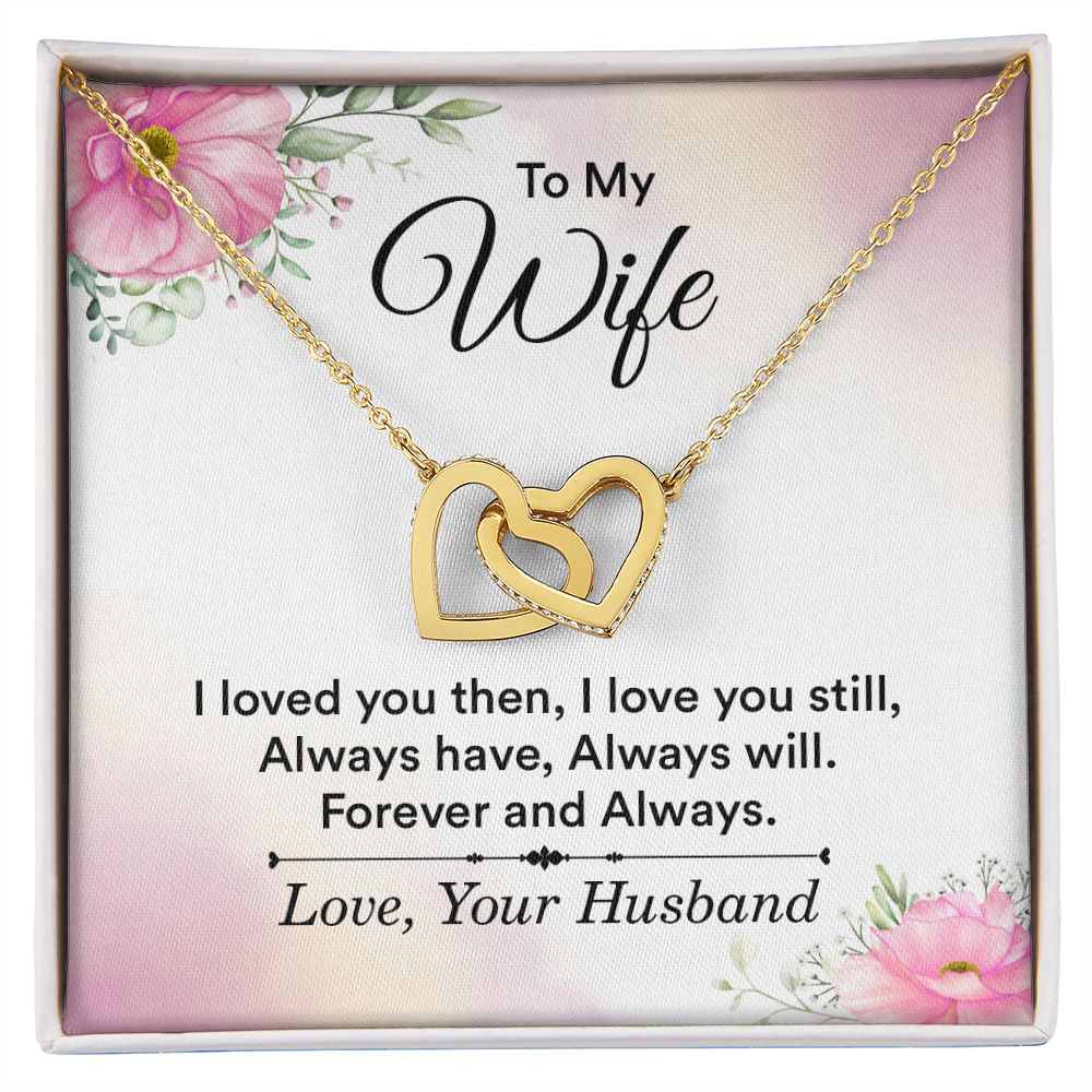Birthday Gifts For Wife, Necklace Gifts For Wife From Husband, To My Wife Jewelry For Women , To My Wife Necklace  from Husband Wedding Anniversary Present For Wife, Beautiful Wife Jewelry Christmas27 Interlocking Hearts Necklace