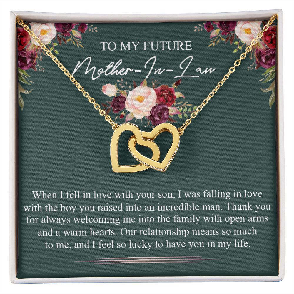 Mother in Law Necklace, Jewelry for Women, Future Mother in Law Gifts from Daughter in Law, Mother of Bride Gifts For Mother in Law, Birthday Gifts For Mother In Law From Daughter In Law5 Interlocking Hearts Necklace