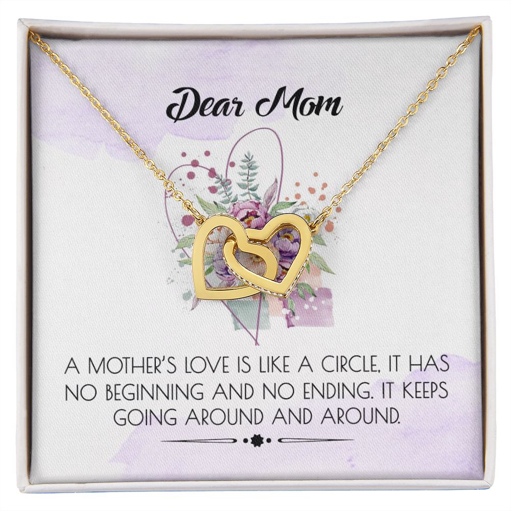 To My Mom Necklace Pendant Gift From Daughter Or Son Happy Mother's Day Gift For Mom Birthday, Anniversary Interlocking Hearts Necklace