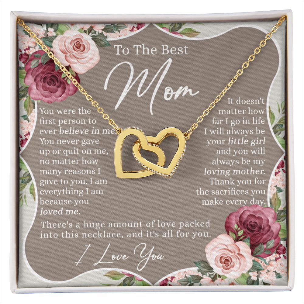 Sentimental Gifts For Mom, Necklace for Mother Thank You Gift for Mom, Mothers Day Gift for Mom Mother, Mom Gift Idea, To My Mom Necklace Mothers Day Gift From Daughter Son Interlocking Hearts Necklace
