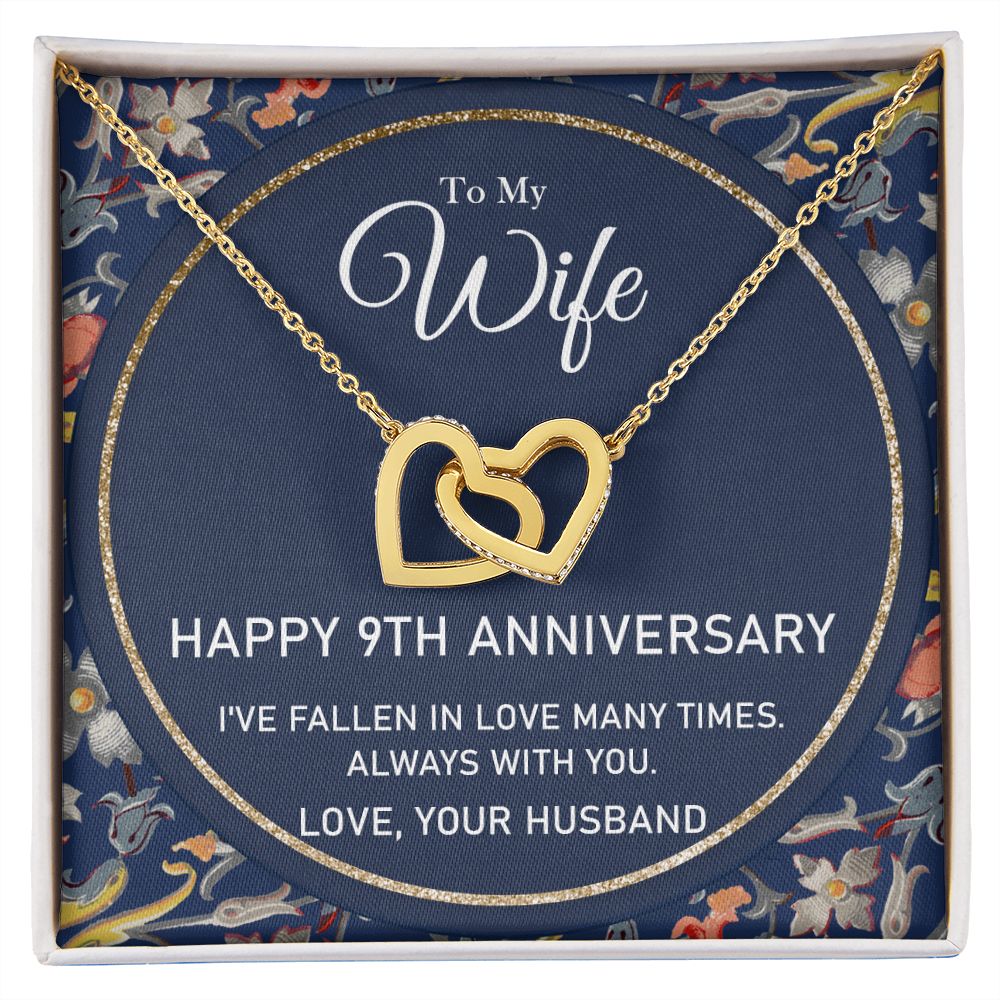 To My Wife Necklace from Husband, Personalized Necklace for Women, Luxury Necklace for Wife from Man Men, Wedding Anniversary Present For Wife, Beautiful Wife Jewelry Christmas Birthday Gifts For Wife6 Interlocking Hearts Necklace