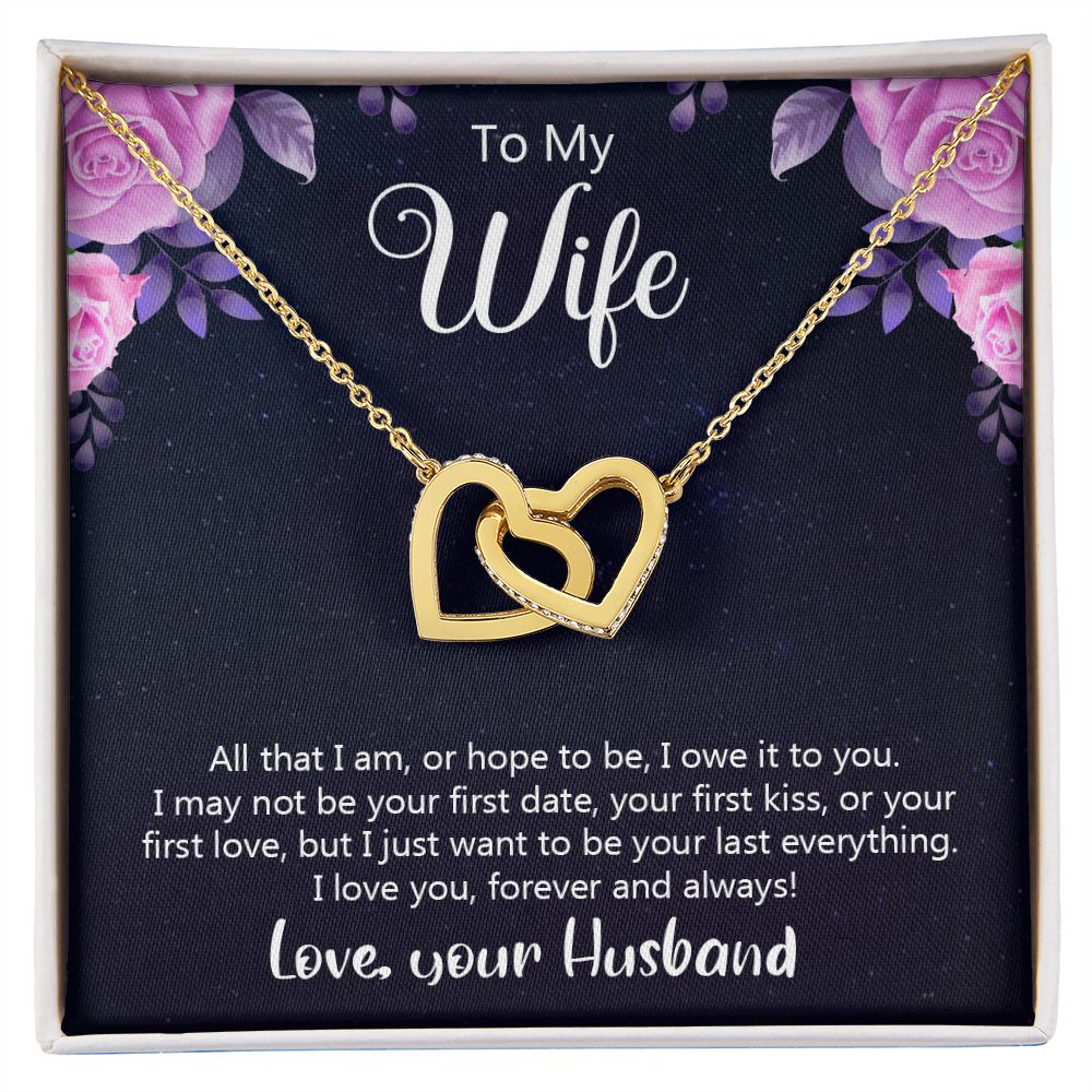 Birthday Gifts For Wife, Necklace Gifts For Wife From Husband, To My Wife Jewelry For Women , To My Wife Necklace  from Husband Wedding Anniversary Present For Wife, Beautiful Wife Jewelry Christmas31 Interlocking Hearts Necklace