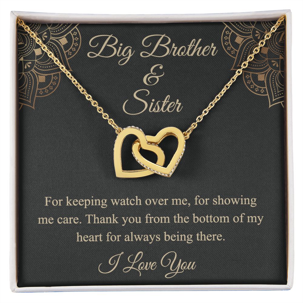 Brother Christmas Gift Chain Necklace, Christmas Gift for Brother from Sister Interlocking Hearts Necklace