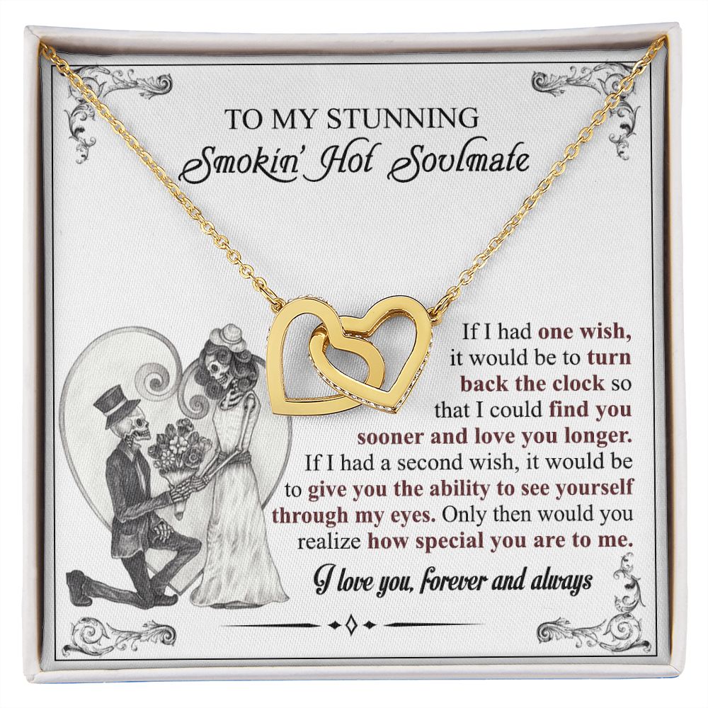 To My Soulmate Necklace for Women Birthday Valentines Day Jewelry Gifts For My Wife with Message Card Box Personalized Gift Present Pendant for Future Wife Soulmate Girlfriend Love 6 Interlocking Hearts Necklace
