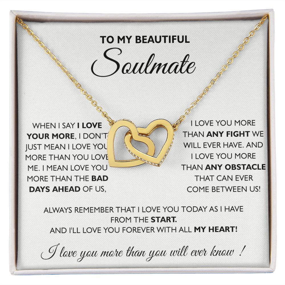 To My Soulmate Necklace Eternal Hope Necklace Valentine Day gift for Soulmate 175133533988 Interlocking Hearts Necklace