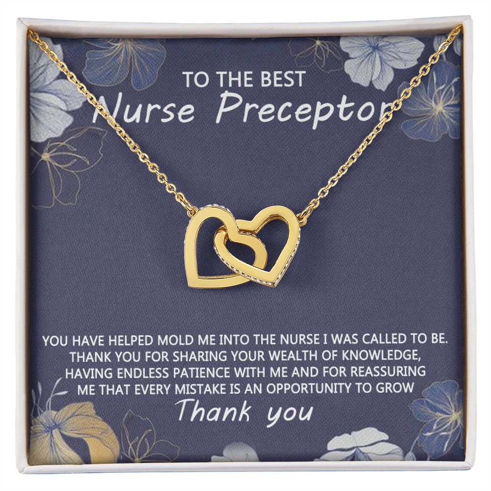 Congratulations Jewelry Necklace, Nurse Preceptor Gift, nurse preceptor Jewelry thank you Card Necklace To The Best Nurse Preceptor Necklace On Graduation Gift Necklace Graduation Gift for Her Interlocking Hearts Necklace