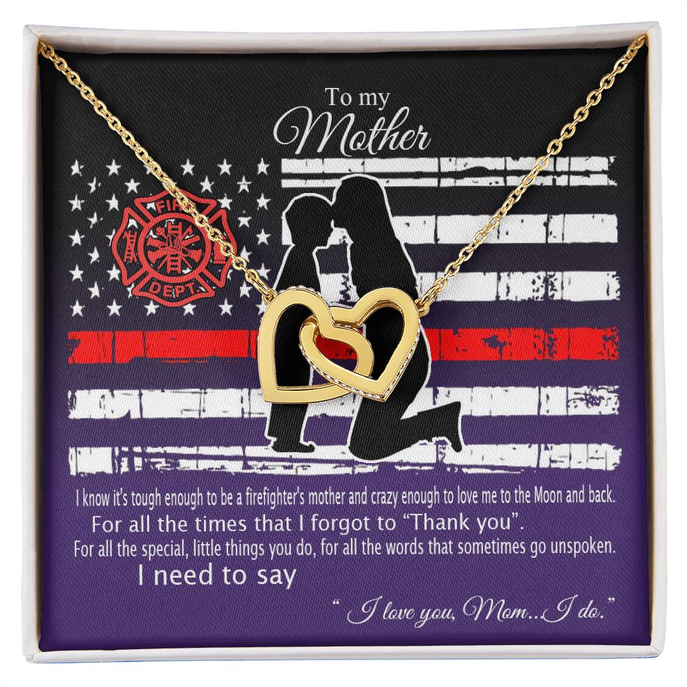 Mom Necklace Gifts for Mom from Daughter to Mom Gifts for Mothers Day from Daughter, To My Mom Necklace from Daughter to Mom Birthday Gifts Necklace with Message Card and Gift Box2233 Interlocking Hearts Necklace