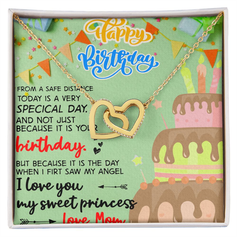 Mother Daughter Gift Ideas, To My Daughter Gift Necklace from Mom, Jewelry Pendant Present for Daughter, Birthday Christmas Gift Graduation Gifts for Daughters, Mother and Daughter Necklace 31 Interlocking Hearts Necklace