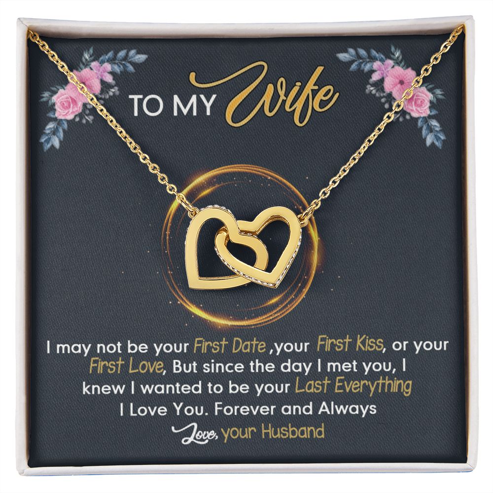 Birthday Gifts For Wife, Necklace Gifts For Wife From Husband, To My Wife Jewelry For Women , To My Wife Necklace  from Husband Wedding Anniversary Present For Wife, Beautiful Wife Jewelry Christmas24 Interlocking Hearts Necklace