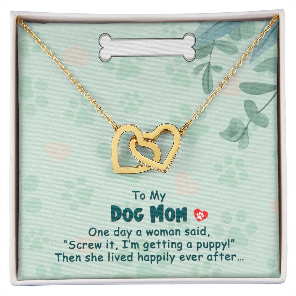 Love Knot Necklace, Dog Mom Gift For Mother's Day, Dog Mom Necklace For Women, Dog Mama Sentimental Gift, Dog Lover Gifts For Her, Unique1 Interlocking Hearts Necklace