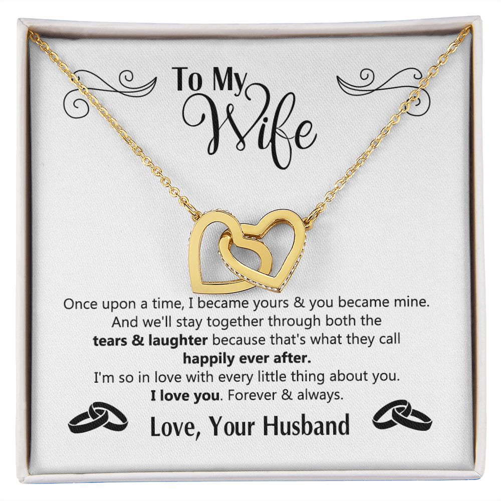 To My Wife Gift Necklace For Wife Anniversary For Wife Romantic Gifts For Her 175125613050 Interlocking Hearts Necklace