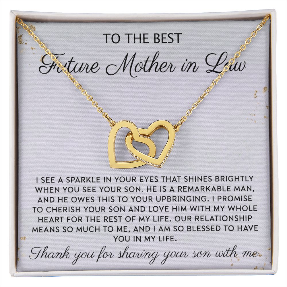 Gift to MIL Mother of the Groom Gift From Bride Wedding Gift Pendants from Bride Gifts for Mom Mother of the Bride Necklace Unique Groom Mom Interlocking Hearts Necklace