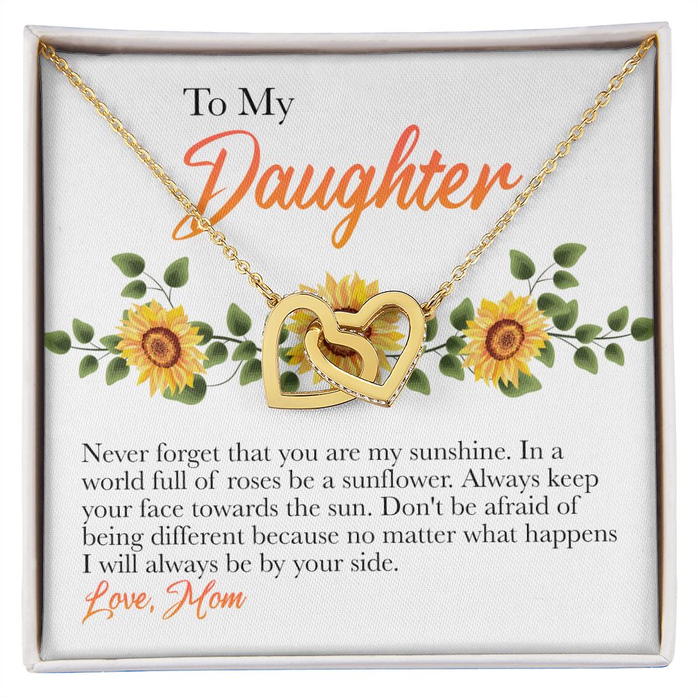 Mother Daughter Gift Ideas, To My Daughter Gift Necklace from Mom, Jewelry Pendant Present for Daughter, Birthday Christmas Gift Graduation Gifts for Daughters, Mother and Daughter Necklace 30 Interlocking Hearts Necklace