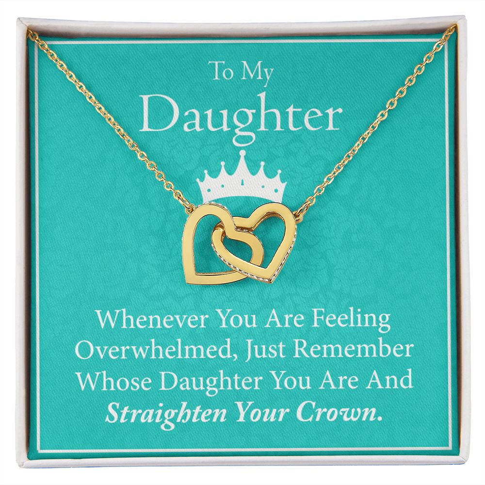 Jewelry Pendant Present for Daughter, To My Daughter Gift Necklace from Mom, Mother Daughter Gift Ideas, Birthday Christmas Gift Graduation Gifts for Daughters, Mother and Daughter Necklace 15 Interlocking Hearts Necklace