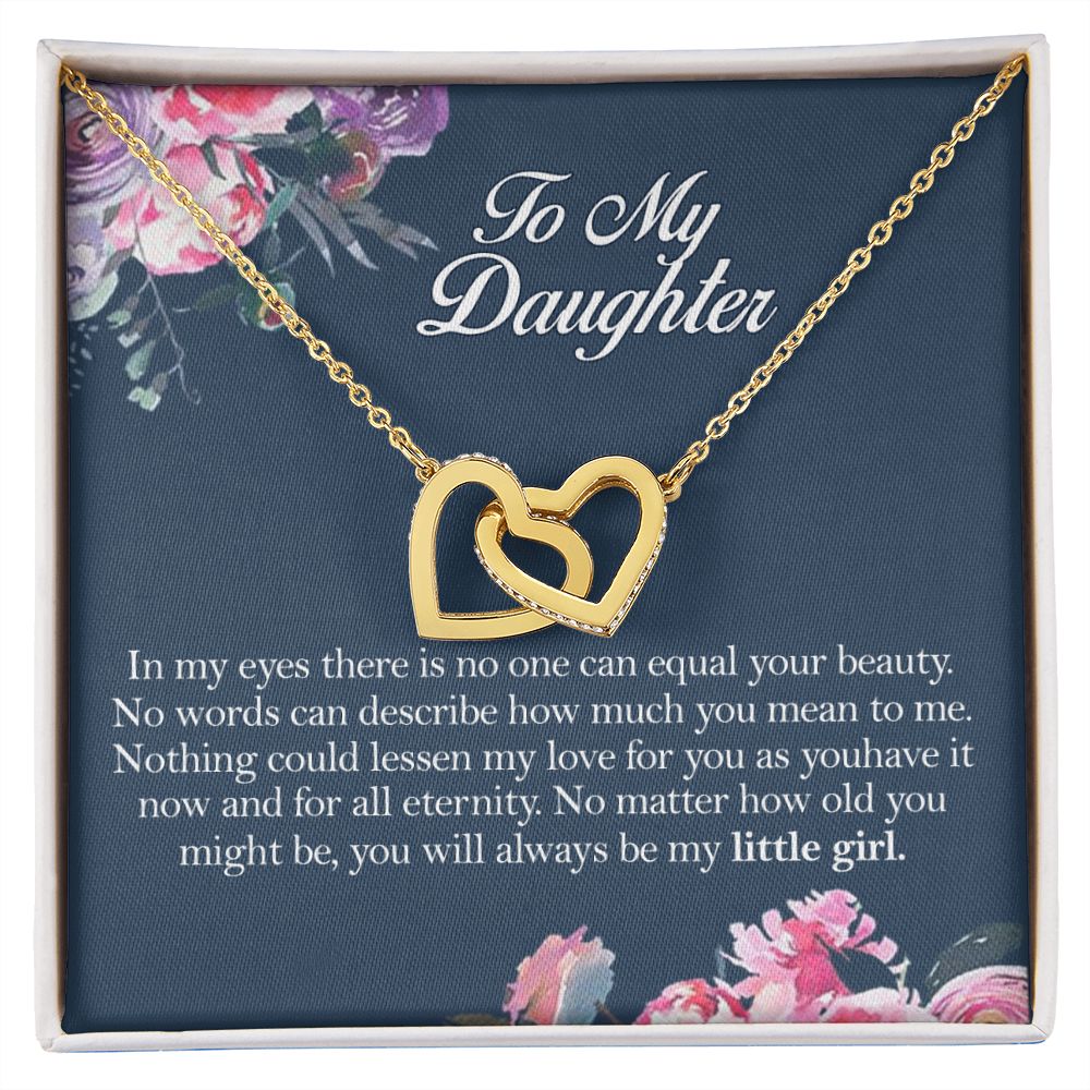 Mother Daughter Gift Ideas, To My Daughter Gift Necklace from Mom, Jewelry Pendant Present for Daughter, Birthday Christmas Gift Graduation Gifts for Daughters, Mother and Daughter Necklace 2139 Interlocking Hearts Necklace
