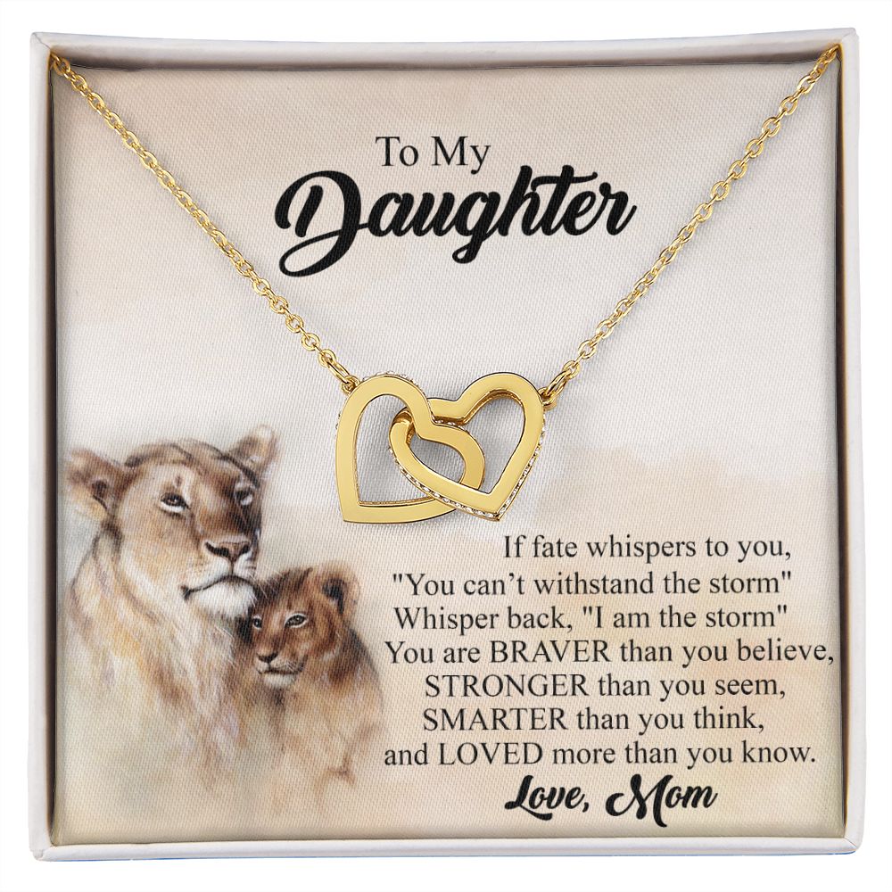 Mother Daughter Gift Ideas, To My Daughter Gift Necklace from Mom, Jewelry Pendant Present for Daughter, Birthday Christmas Gift Graduation Gifts for Daughters, Mother and Daughter Necklace 24 Interlocking Hearts Necklace