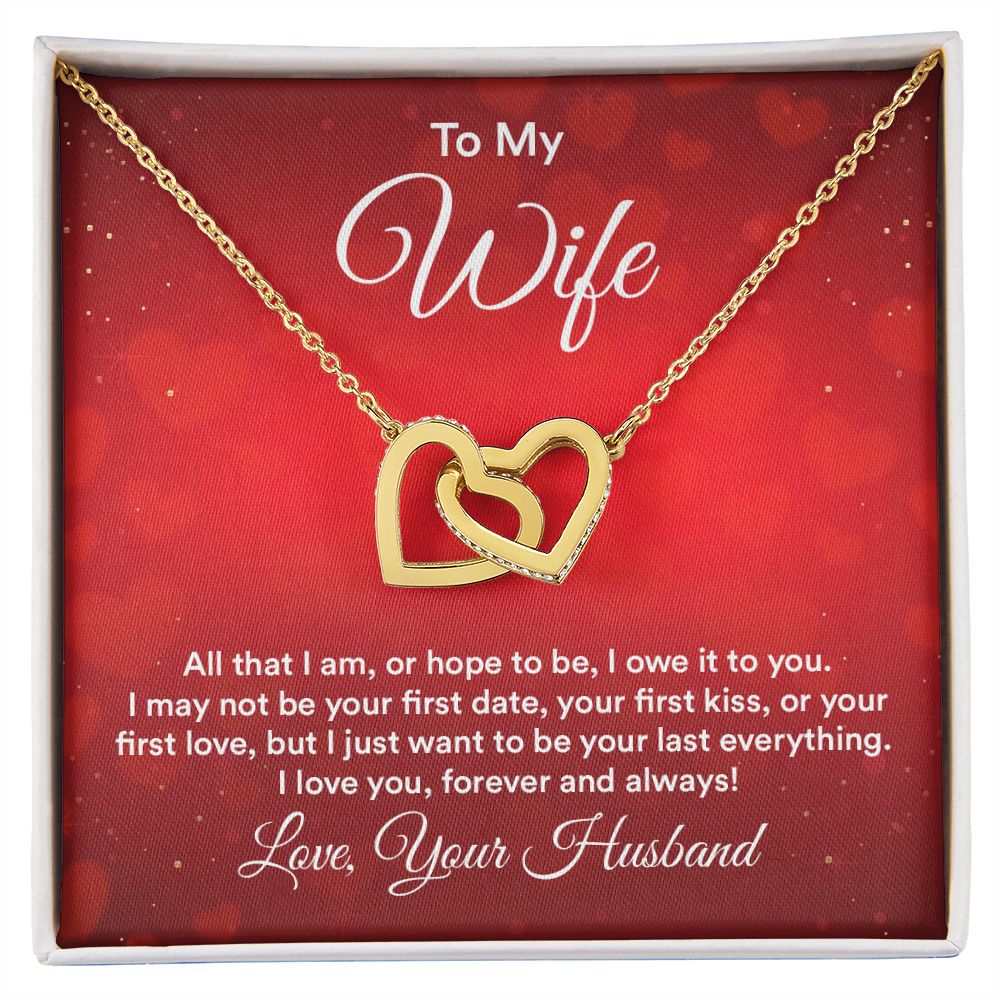 Birthday Gifts For Wife, Necklace Gifts For Wife From Husband, To My Wife Jewelry For Women , To My Wife Necklace  from Husband Wedding Anniversary Present For Wife, Beautiful Wife Jewelry Christmas30 Interlocking Hearts Necklace