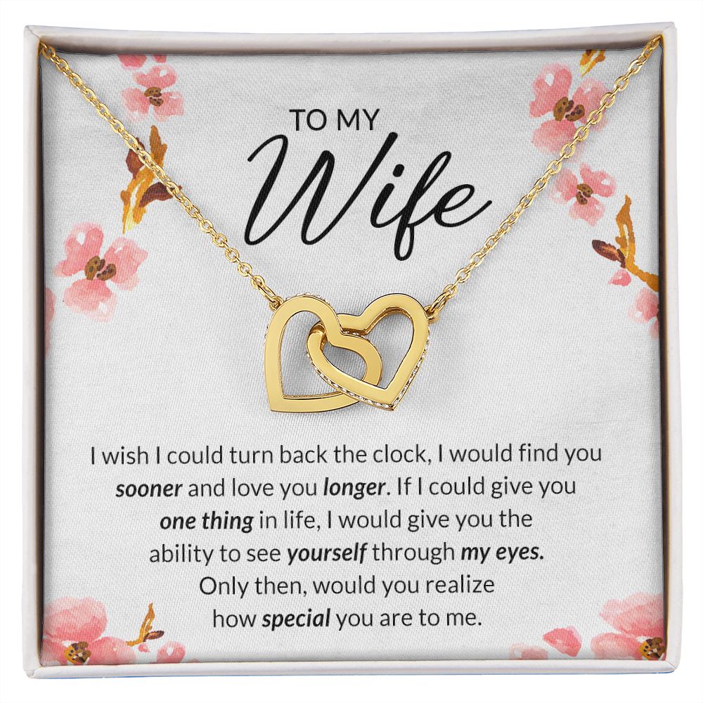 Birthday Gifts For Wife, Necklace Gifts For Wife From Husband, To My Wife Jewelry For Women , To My Wife Necklace  from Husband Wedding Anniversary Present For Wife, Beautiful Wife Jewelry Christmas11 Interlocking Hearts Necklace