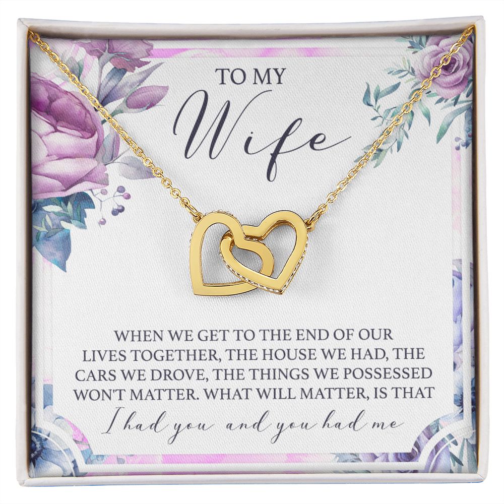 Birthday Gifts For Wife, Necklace Gifts For Wife From Husband, To My Wife Jewelry For Women , To My Wife Necklace  from Husband Wedding Anniversary Present For Wife, Beautiful Wife Jewelry Christmas 5 Interlocking Hearts Necklace