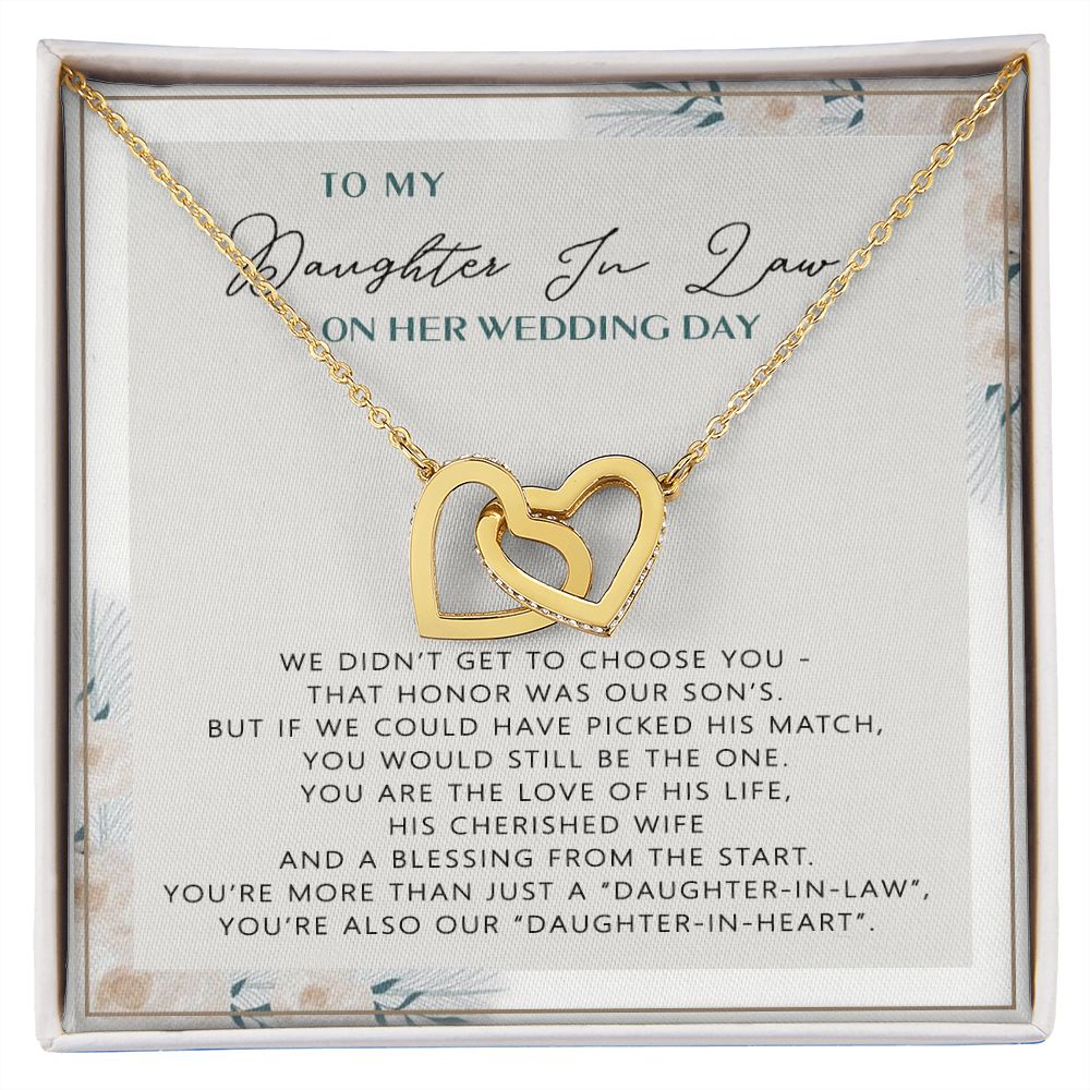 Wedding Gift From mother On Wedding Day To My Daughter-in-law Wedding Day Interlocking Hearts Necklace