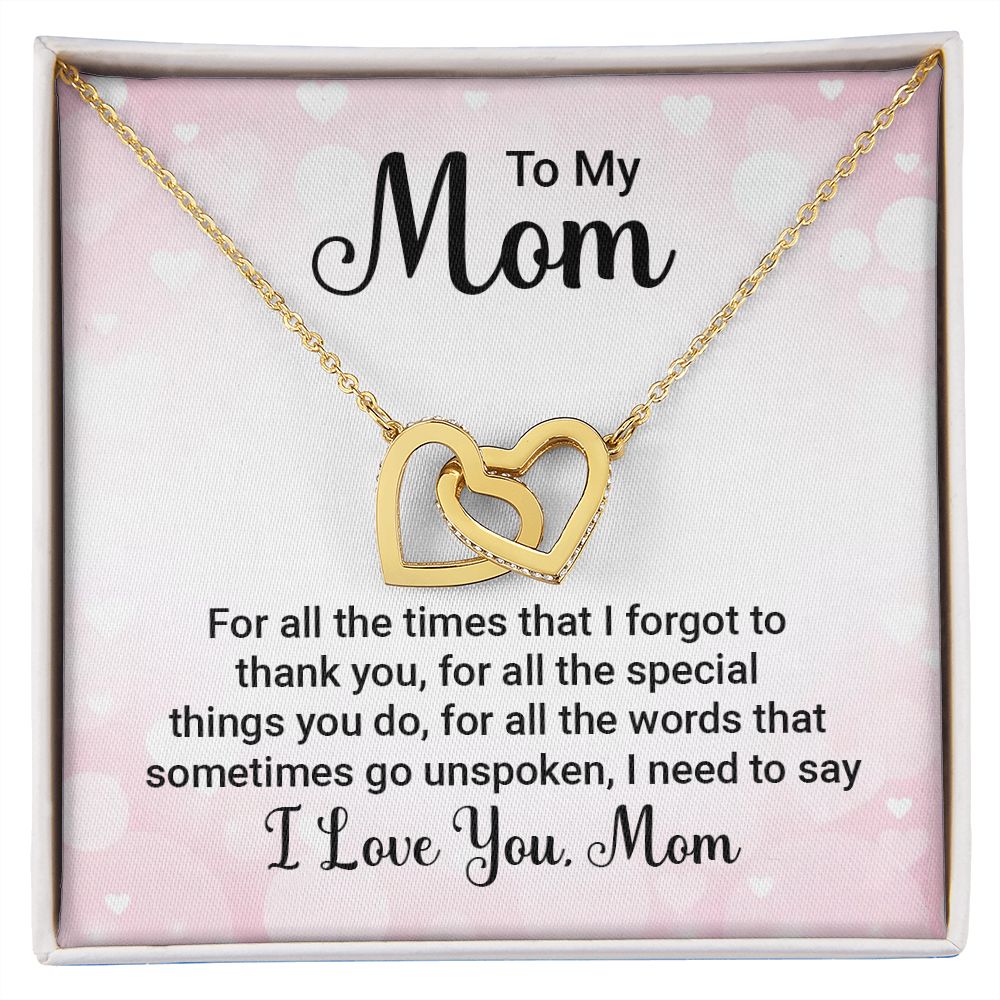To My Mom Necklace, Gift For Mom, Mother's Day Gift from Daughter, Mom Jewelry Gift for Mothers Day, Birthday Gift for Mother, Moms Gift from Daughter Son, Necklace for Mom Mother 23 Interlocking Hearts Necklace