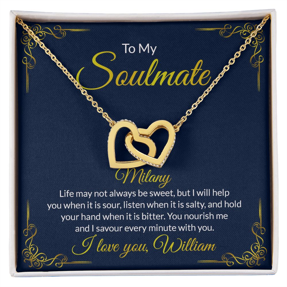 Soulmate Necklace Gift For Her, To My Soulmate Necklace, Love Necklace Gifts For Her, Soulmate Gift, Soulmate Jewelry, Jewelry Gift Her Interlocking Hearts Necklace