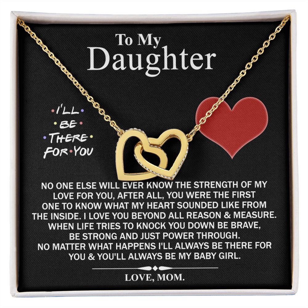 Mother Daughter Gift Ideas, To My Daughter Gift Necklace from Mom, Jewelry Pendant Present for Daughter, Birthday Christmas Gift Graduation Gifts for Daughters, Mother and Daughter Necklace 2138 Interlocking Hearts Necklace