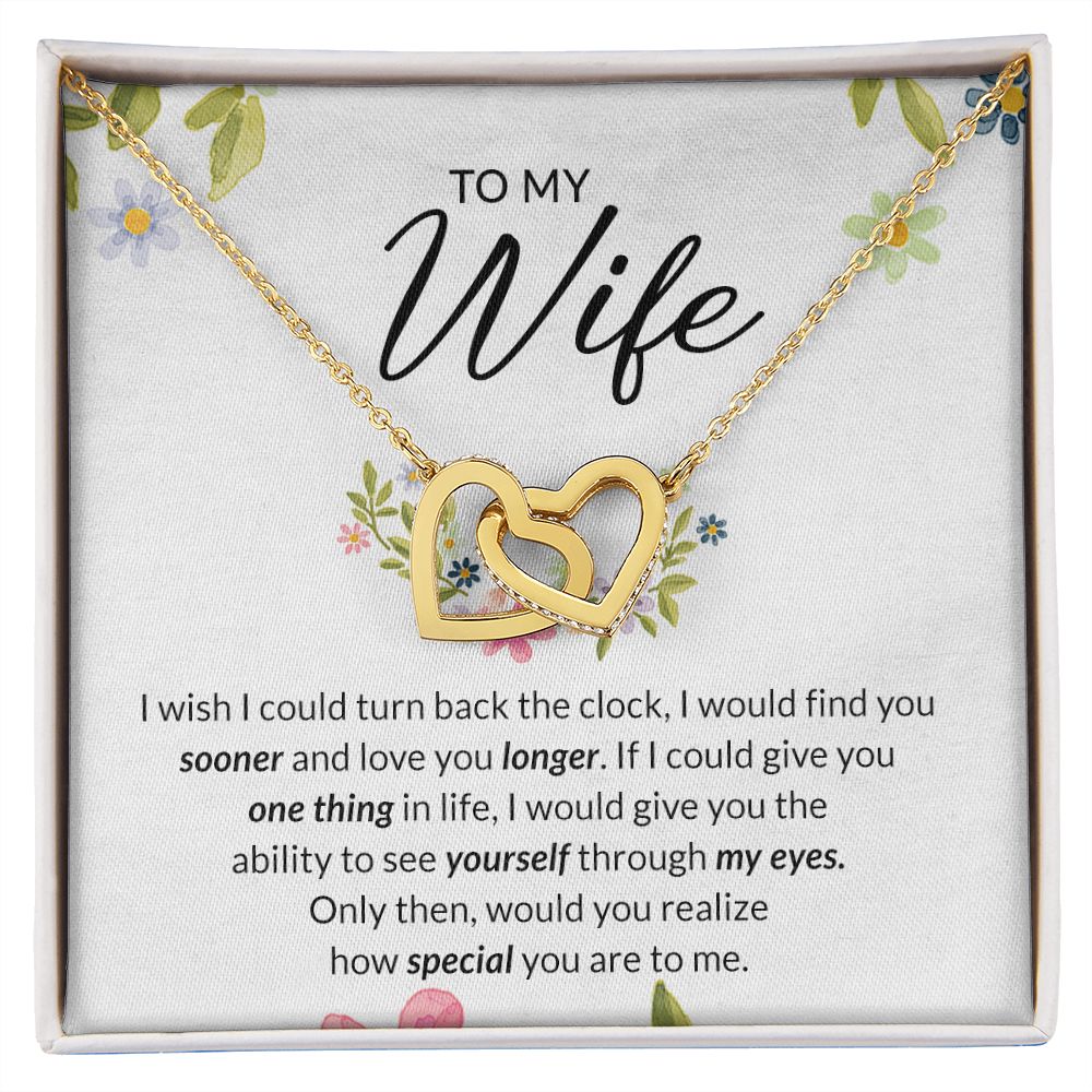 Birthday Gifts For Wife, Necklace Gifts For Wife From Husband, To My Wife Jewelry For Women , To My Wife Necklace  from Husband Wedding Anniversary Present For Wife, Beautiful Wife Jewelry Christmas17 Interlocking Hearts Necklace