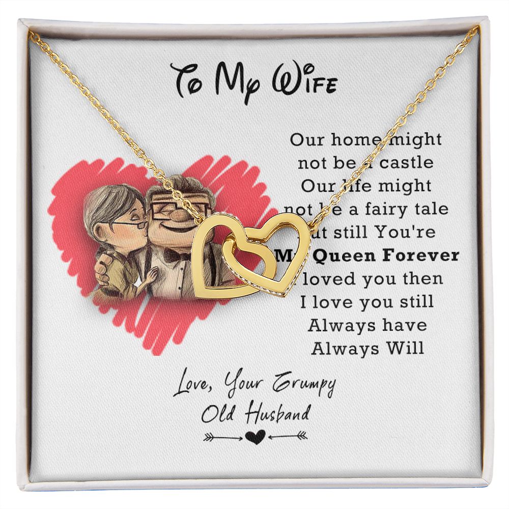 To My Wife Necklace from Husband, Personalized Necklace for Women, Luxury Necklace for Wife from Man Men, Wedding Anniversary Present For Wife, Beautiful Wife Jewelry Christmas Birthday Gifts For Wife3 Interlocking Hearts Necklace