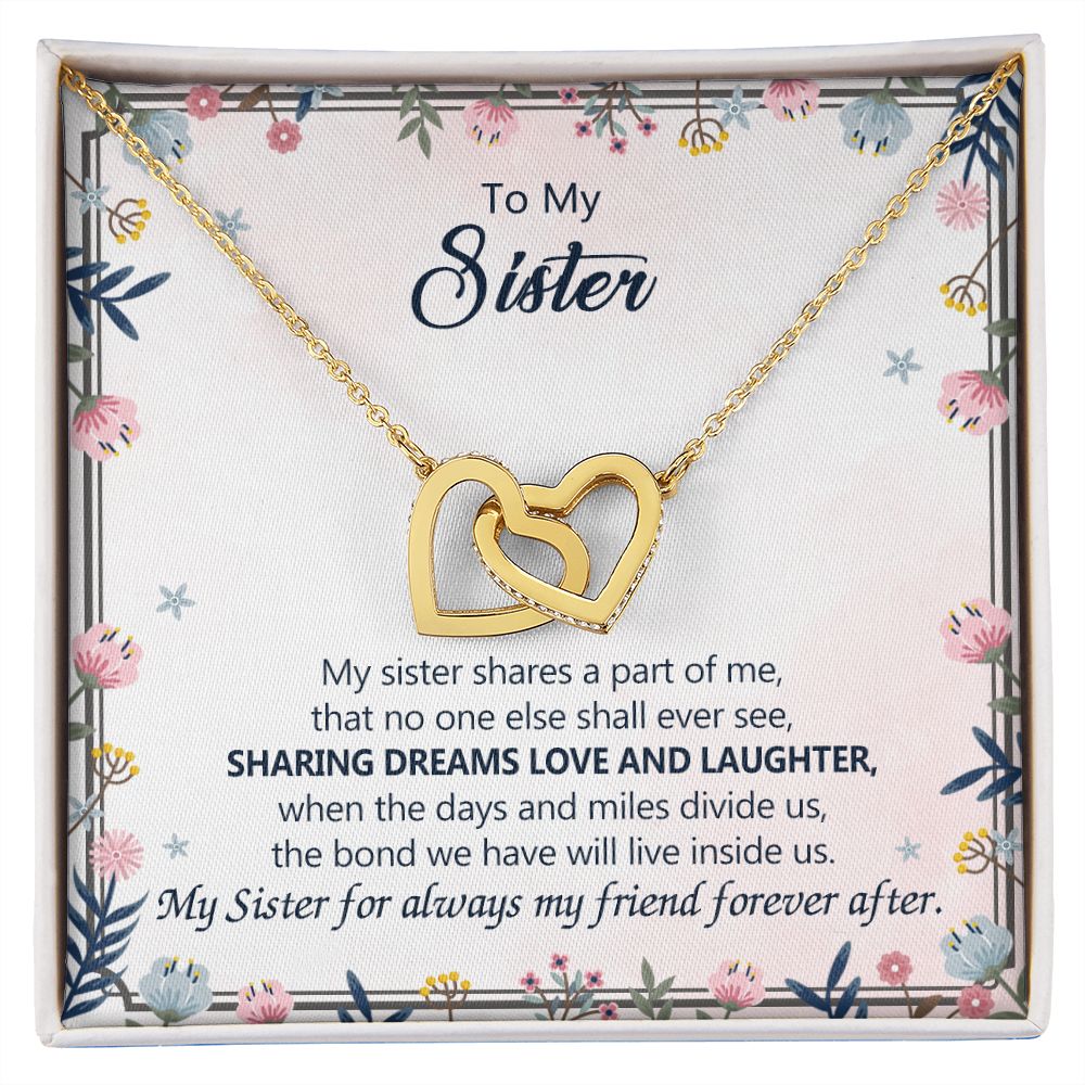 To My Sister Necklace Pendant Inspirational Jewelry For Women Teen Girl Family and Friendship Gifts Sisters Gifts Idea Sister Jewelry Necklace for Sisters Gift for Sister 301 Interlocking Hearts Necklace