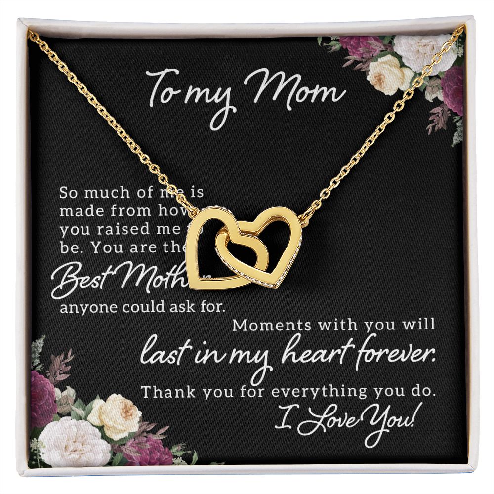 Mom Necklace Gifts for Mom from Daughter to Mom Gifts for Mothers Day from Daughter, To My Mom Necklace from Daughter to Mom Birthday Gifts Necklace with Message Card and Gift Box18 Interlocking Hearts Necklace