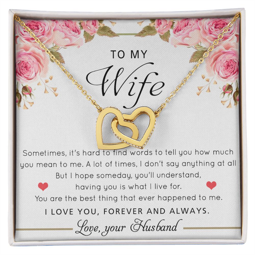 To My Wife Necklace Gift For Wife Birthday Gift For Wife Romantic Gifts For Her Interlocking Hearts Necklace