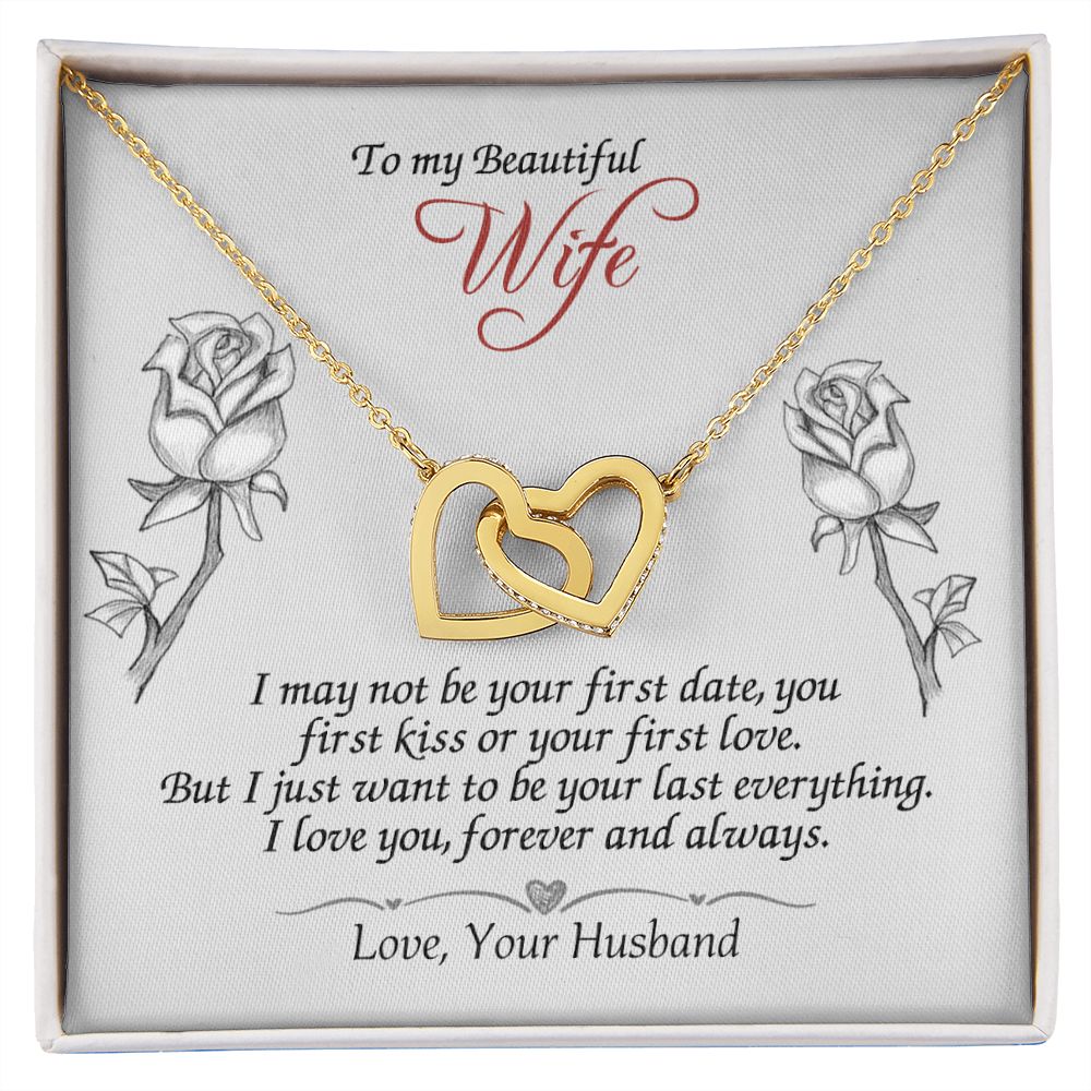 To My Beautiful Wife Necklace, Wedding Anniversary Jewelry For Women, Necklace For Wife from Husband, Gifts For Wife Birthday Gifts Necklace, Jewelry With Message Card In A Gift Box