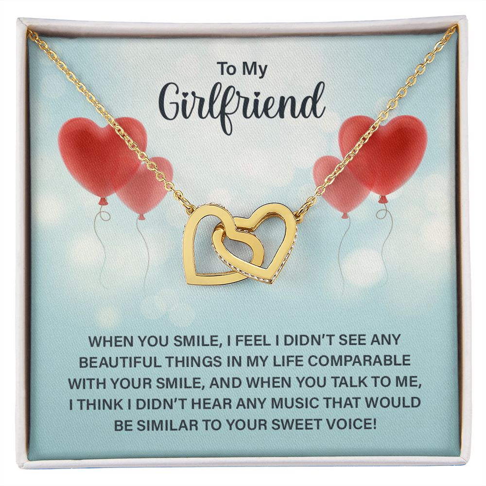 To My Girlfriend Necklace from Boyfriend To My Future Wife Necklace Jewelry For Girlfriend Gift For Girlfriend Gift for Her Romantic Birthday Valentines Day Gift For Girlfriend Gifts Necklaces Interlocking Hearts Necklace